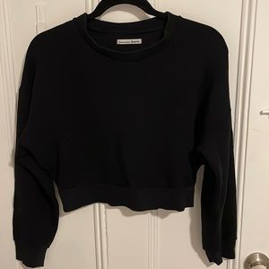 Reformation black cropped sweatshirt